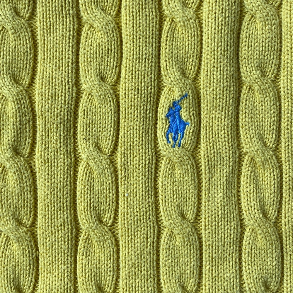 Polo Ralph Lauren cable knit sweater crewneck woman’s mustard yellow* Sz XXL - Picture 2 of 5
